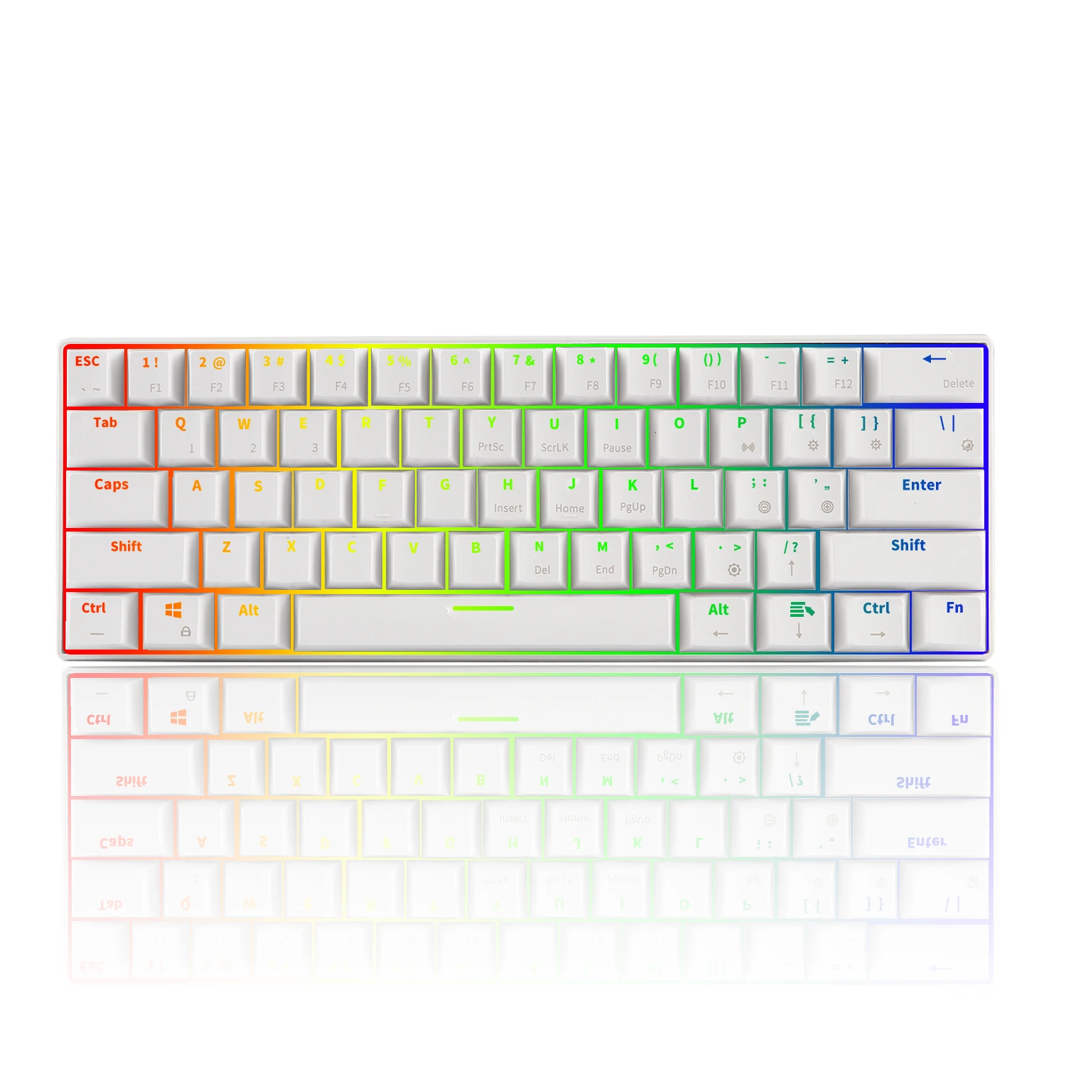 

RK61 Mechanical Gaming Keyboard Blue Switch 61 Keys Wired/Bluetooth 60% RGB Backlit PBT Keycaps Keyboard For PC Laptop Office