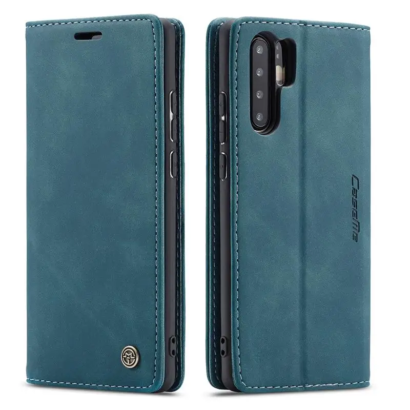 Роскошный кожаный чехол для huawei P30 Lite P30 Pro, держатель для телефона, Магнитный Флип-бумажник, чехол для huawei P smart, чехлы - Цвет: Синий