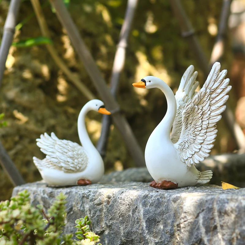 Имитация животных поделки из смолы украшения планшетофон для сада улицы пруда