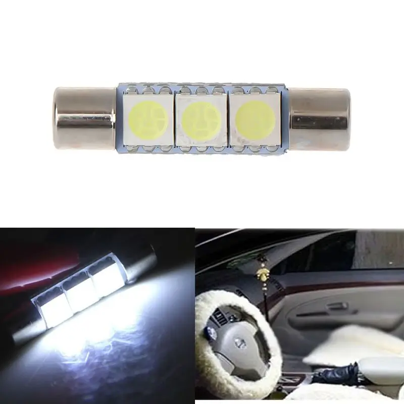 1 шт. Белая светодиодная лампа T6 5050 31 мм 3 SMD для автомобиля солнцезащитный козырек
