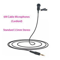 clip on lavalier live microphone smart phones computer church interview speech recording 3 5mm stereo 6m wire