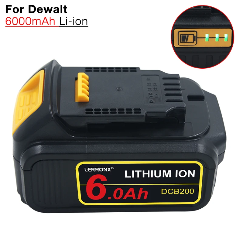 

20V 6.0Ah Replacement Li ion Battery for Dewalt 18V 20V DCB184 DCB182 DCB180 DCB181 DCB182 DCB201 DCB200 DCB205-2 DCB205 DCB203