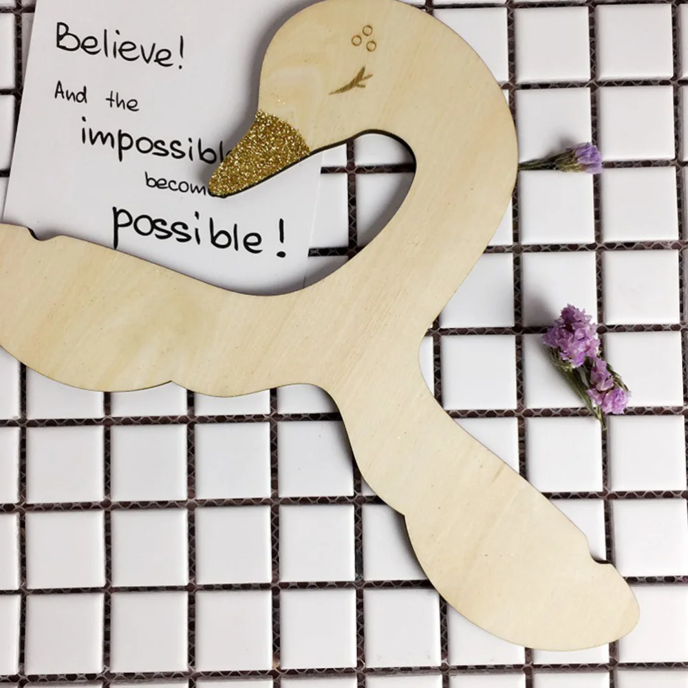 

2pcs Children Bedroom Clothes Hangers Kids Clothing Store Hangers Swan Shape Clothes Hangers Wood Rack Hanger (Bowknot Random
