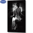 5D черный, белый цвет женщина пианино с украшением в виде кристаллов, из серии 