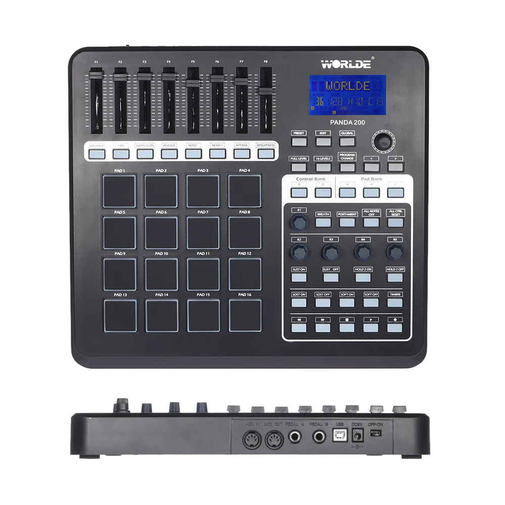 Портативный MIDI контроллер PANDA200 16 барабанных подкладок с USB кабелем Электронный