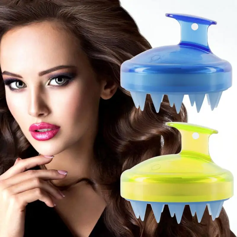 Гребень для роста волос Массажная щетка силиконовая насадка ванны кожи головы