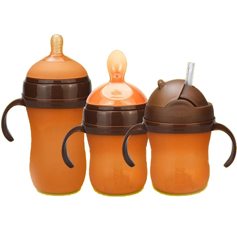 Силиконовая бутылочка для грудного вскармливания 3 шт. безопасная здоровья соска