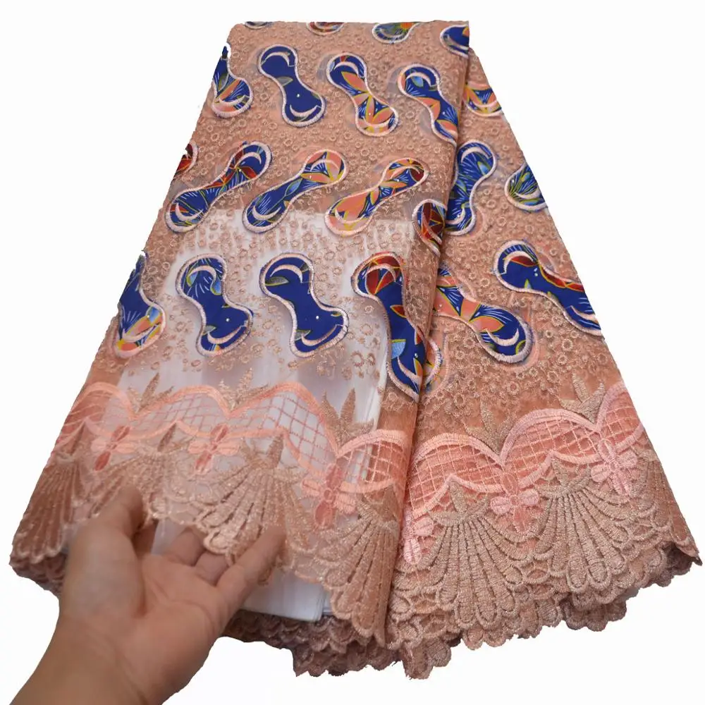 

Latest African Lace Fabric 2020 Tulle Lace Fabric With Beads High Quality African Nigerian Women For Dress FN029