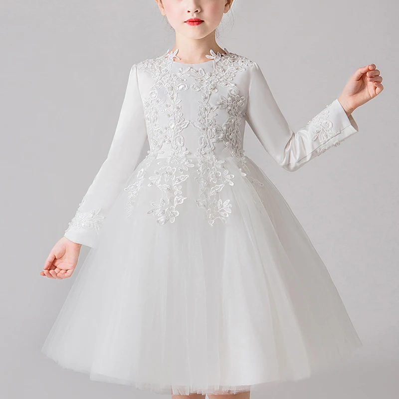 

Kids Dresses For Girls Wedding Party Frock Flower Ball Gown Princess Summer Girls Dress Children's Tutu Embroidery Short Dress