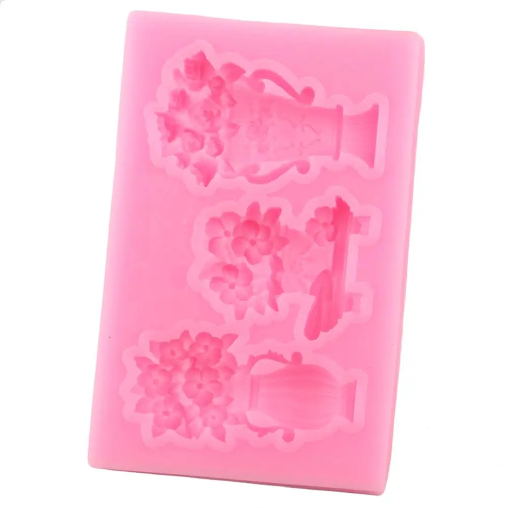 3D Цветочная ваза силиконовые формы топпер для торта помадка сделай сам