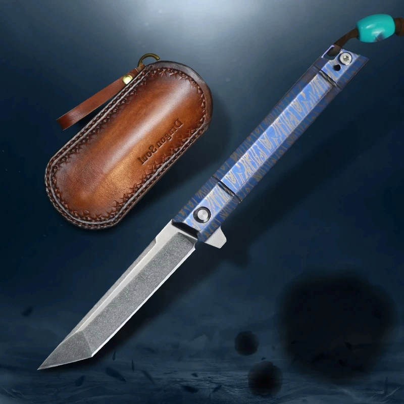 

M390 Steel Folding Blade Knife Pocket Outdoor Knife Titanium Alloy Handle Knife Camping Hunting Knife Edc Tool Men's Gift Hobby