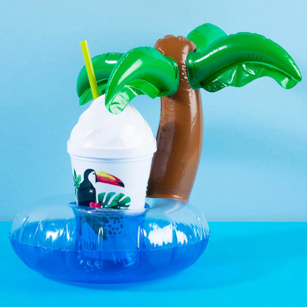 

Mini Coconut Tree Inflatable Drink Coasters Beverage Cup Stand Holder Floating Toy Summer Water Swimming Pool Beach Party