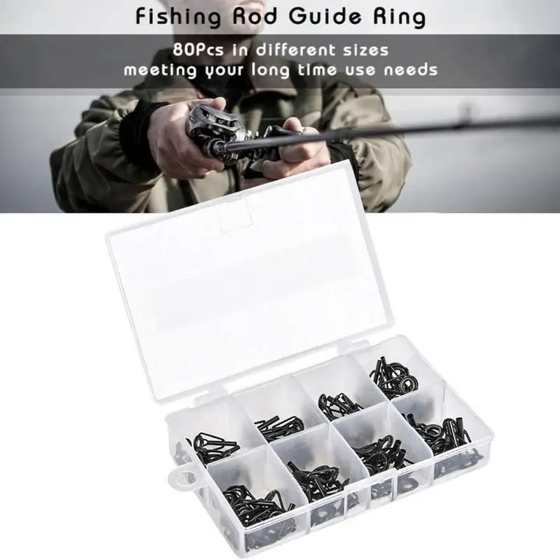 80 шт. удочка для морской рыбалки направляющий наконечник топ кольцо ремонта глаз