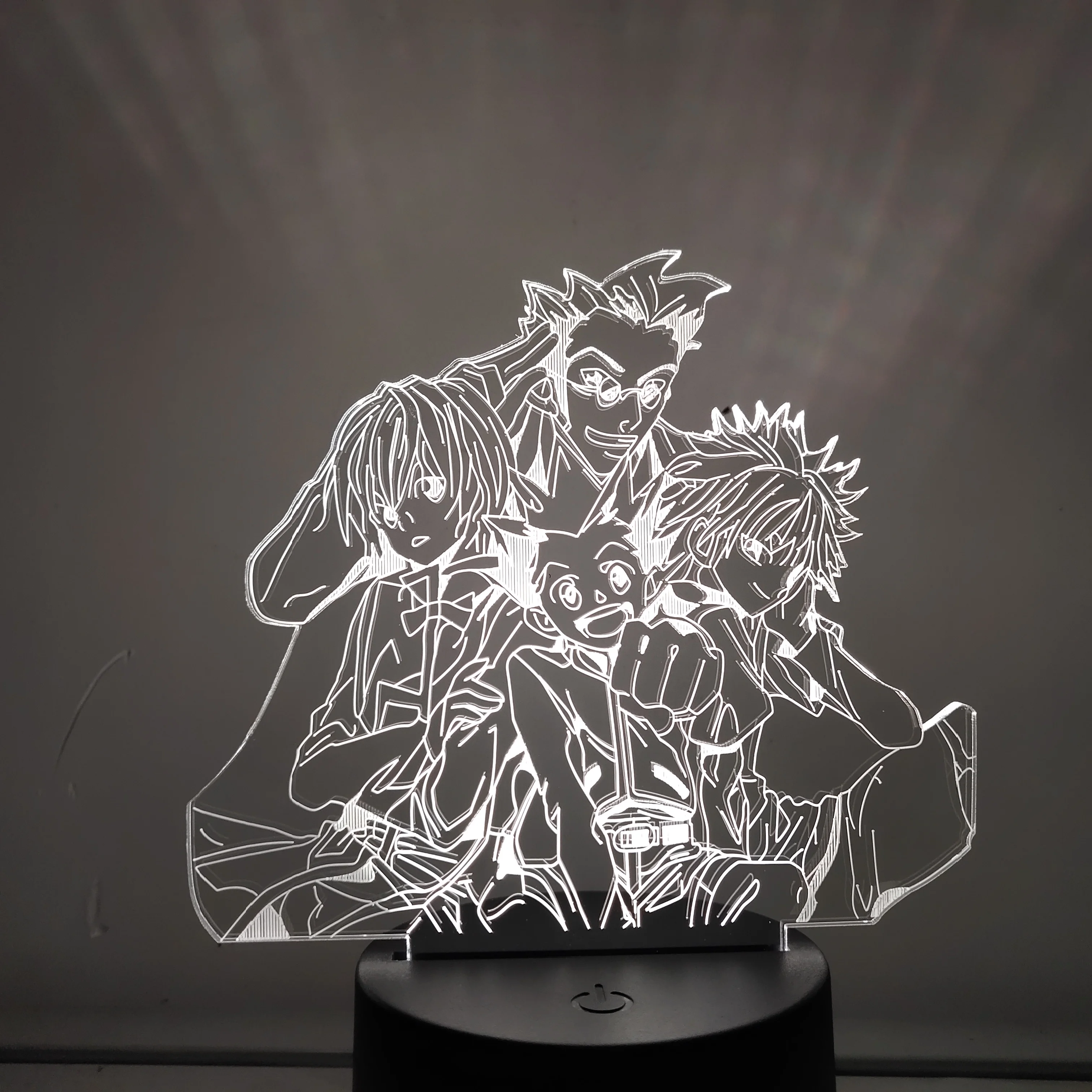 Фигурка Hunter X Action Gon Killua Leorio 3D с изменяющимся светодиодным освещением, новинка аниме, модель игрушки на ночь.