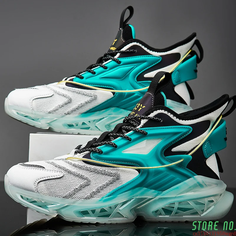 

2021 Winter High Elastic Men's Chunky Sneakers High Quality Man Sport Breathable Basketball Shoes Adult Street Style Footwear