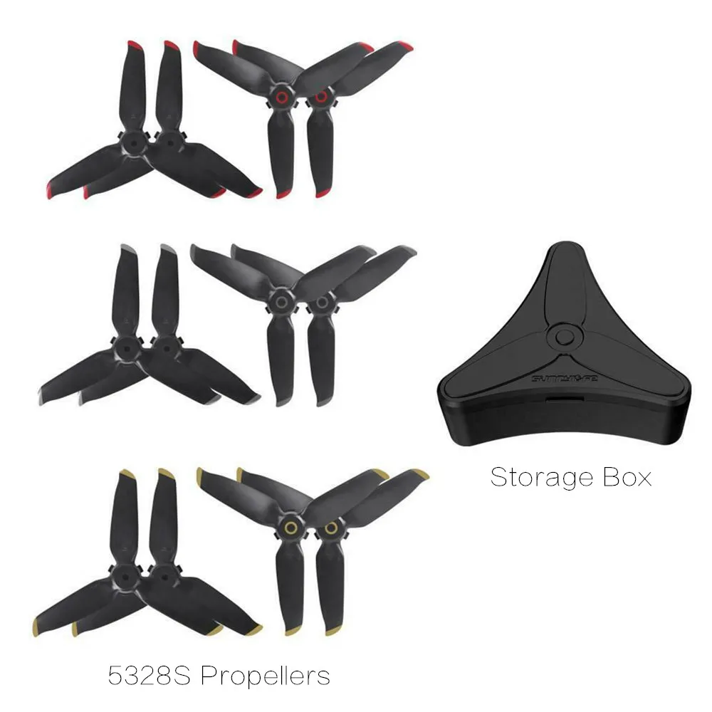 

2Pairs 5328S Propellers 3-Blade + Props Storage Box Protective Case for DJI FPV COMBO Drone Traversing Aircraft Parts