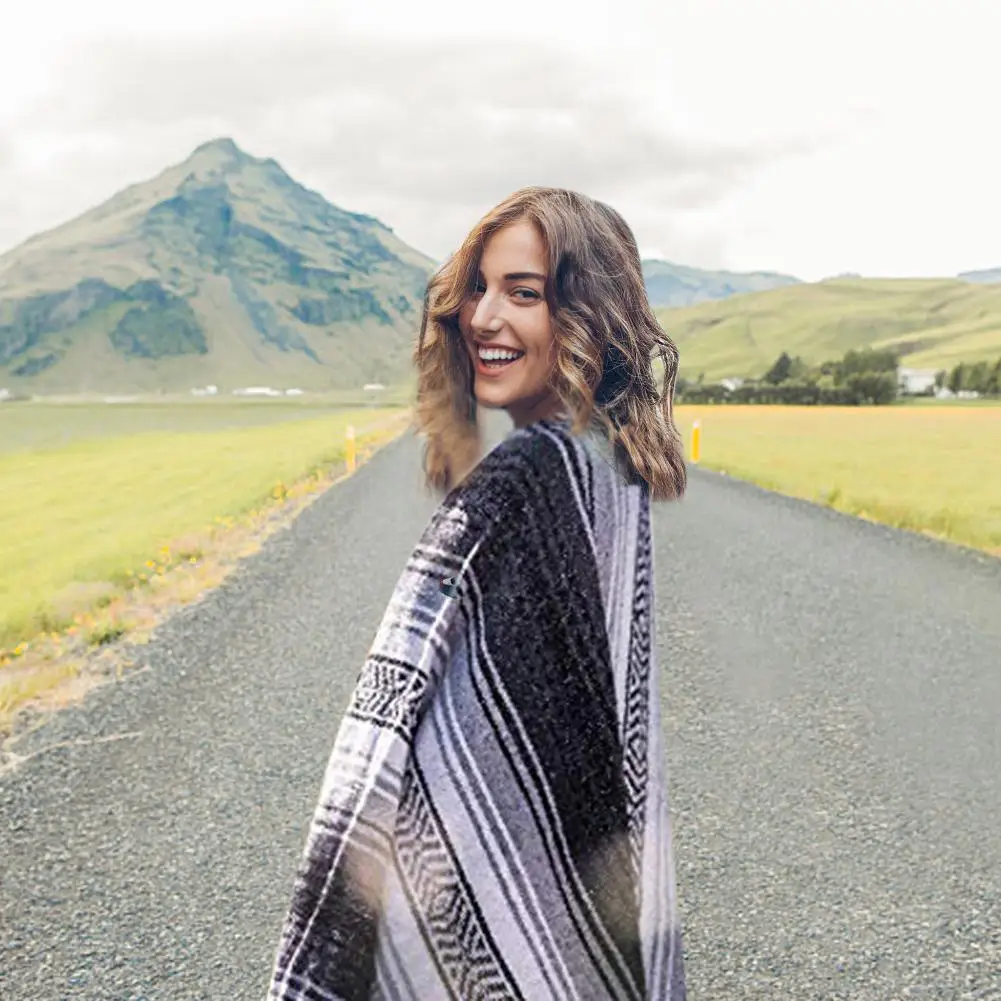 Толстое мягкое Тканое одеяло с мексиканской фальзой коврик для йоги ручной