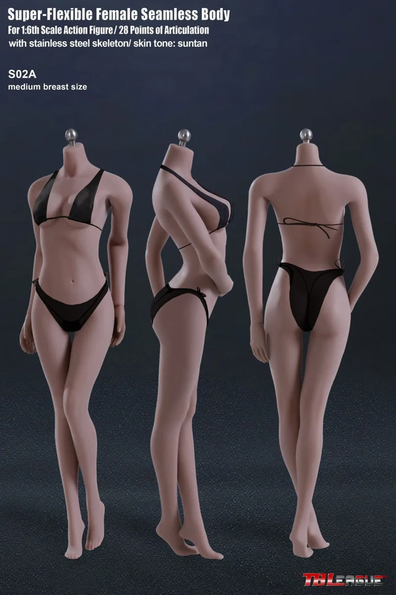 Цена TBL S09C S12D S06B S02A 1/6 Suntan Skin, супер гибкая Женская бесшовная фигурка, 12 дюймов, средний и большой бюст, модель