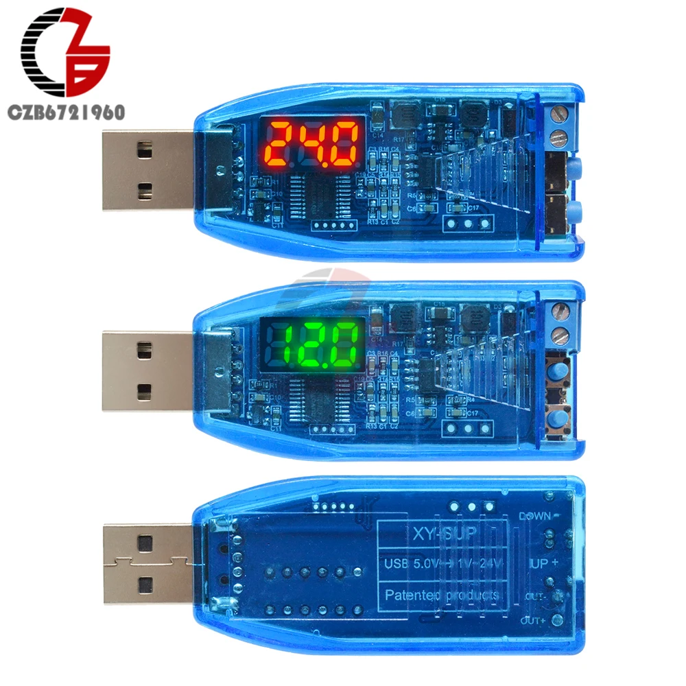 Фото USB DC-DC понижающий модуль питания с вольтметром от 5 в до 9 12 В 24 усилитель USB DC-DC понижающий модуль питания с вольтметром от 5 в до 9 12 В 24 усилитель