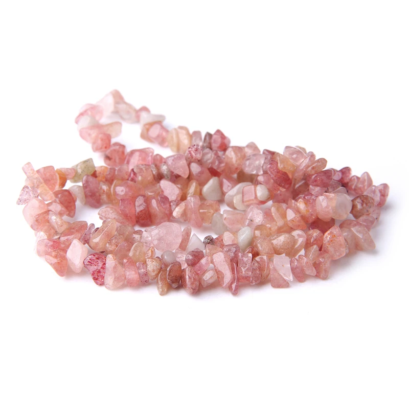 strawberry quartz Бусины из натуральных зеленых малахитовых фишек, 5-8 мм, неправильные бусины из гравия, маленькие кусочки, Самородок, драгоценные камни, бусины для изготовления браслетов, подарок - Цвет: strawberry quartz
