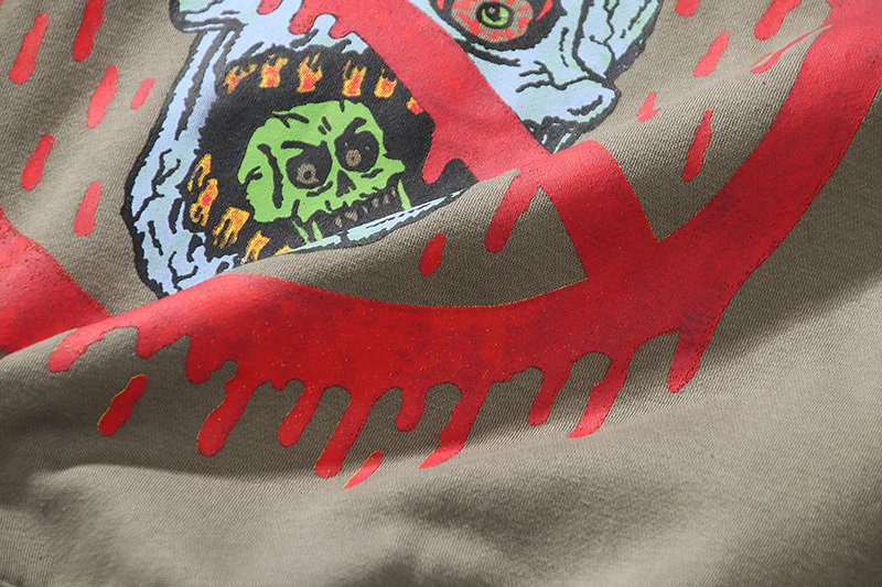 

Fashion Hoodie Men Hip Hop Prank Skulls Print Long-sleeved Crewneck Sweatshirt Graffiti Couple Clothes Lounge Wear