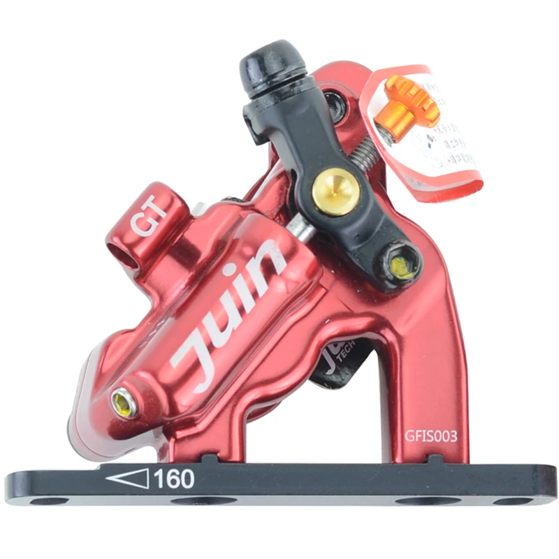 

Juin Tech GT-F 4-поршневой велосипедный тормоз, гибридный гидравлический плоский тормозной суппорт, Сверхлегкий комплект дисковых тормозов для д...