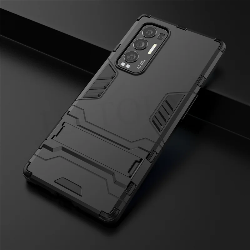 

For Cover Oppo Find X3 Neo Case Shockproof TPU Bumper Robot Holder Stand Armor Back Cover Find X3 Neo Phone Case Find X3 Neo