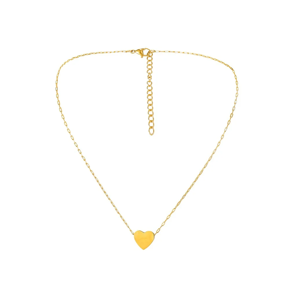 

Stainless Steel Gold Heart Pendant Necklace Woman Simple Charm Pendant Link Chain Necklaces For Wedding Party Jewellery Gift