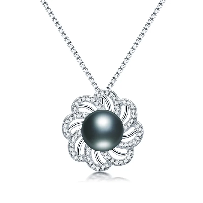 

Dainashi Hot Sale 925 Sterling Silver Flower Zircon Pendant Jewelry High Quality 100% Genuine Natural Freshwater Pearl Necklace
