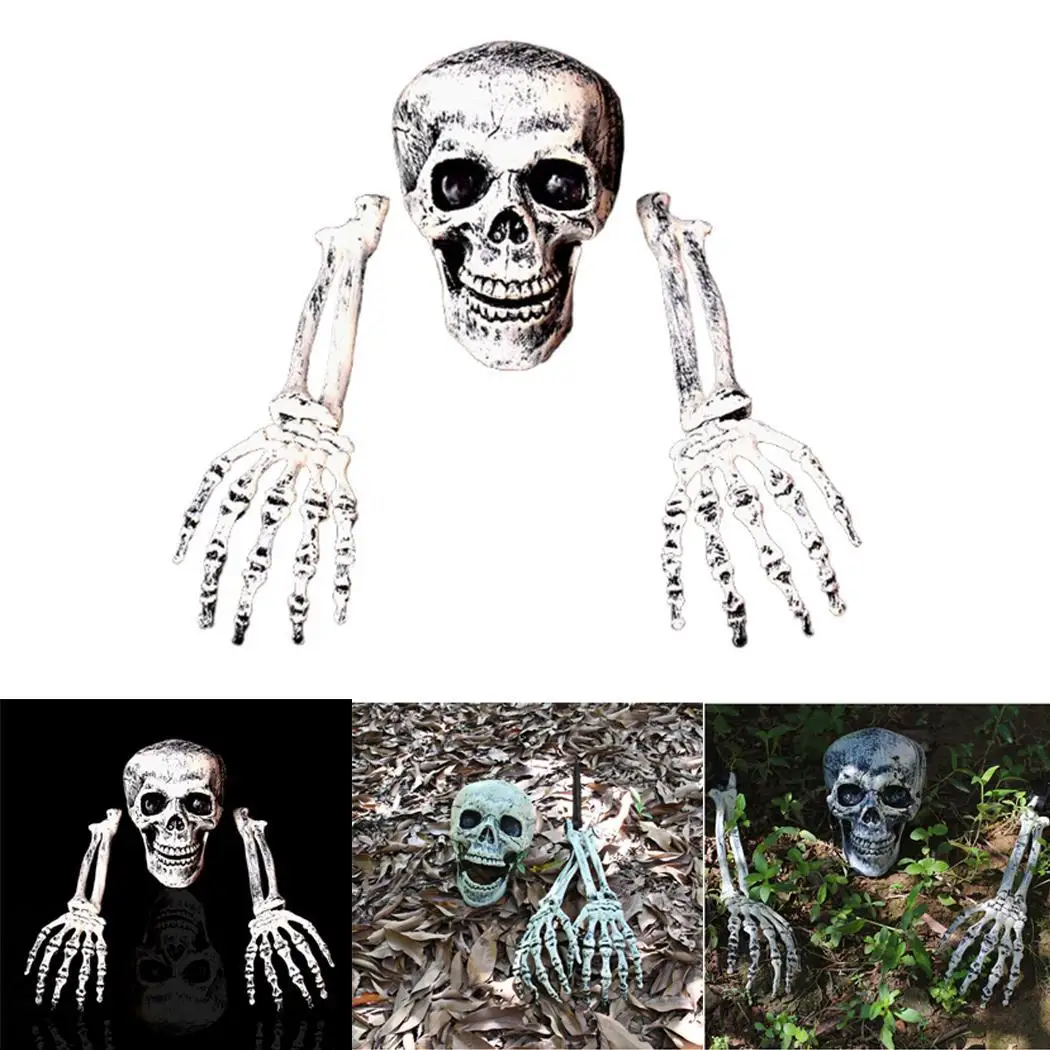 Моделирование череп на опоре человеческих костей Статуэтка Череп для Хэллоуина