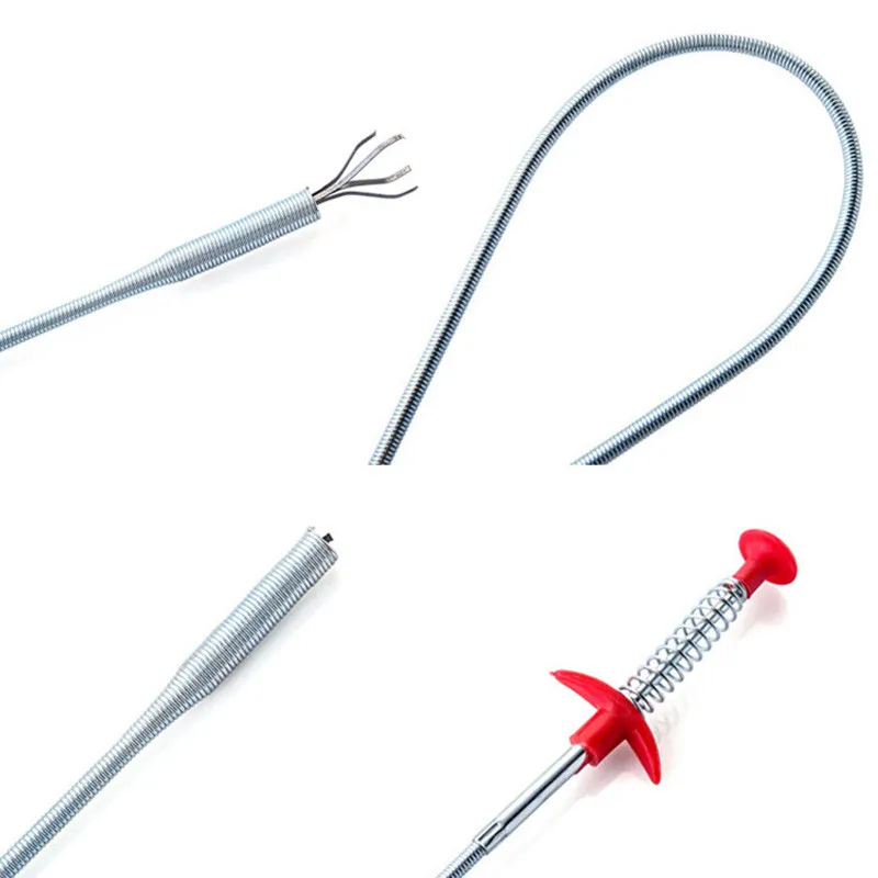 

1PC Pipe Dredge Flexible Brush Bathroom Toilet Toilet Sewer Pipe Dredge Sink Cleaning Hair Kitchen Cleaning Tool Spring Dredge