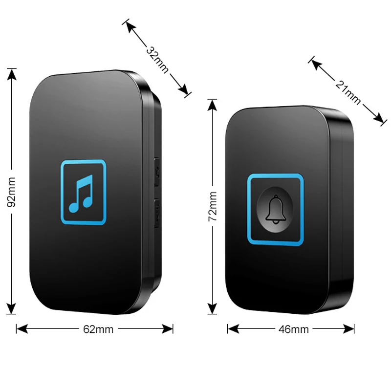 

CACAZI Wireless Doorbell Waterproof 300M Range Home Intelligent Door Bell Chime for Home Home Security EU Plug