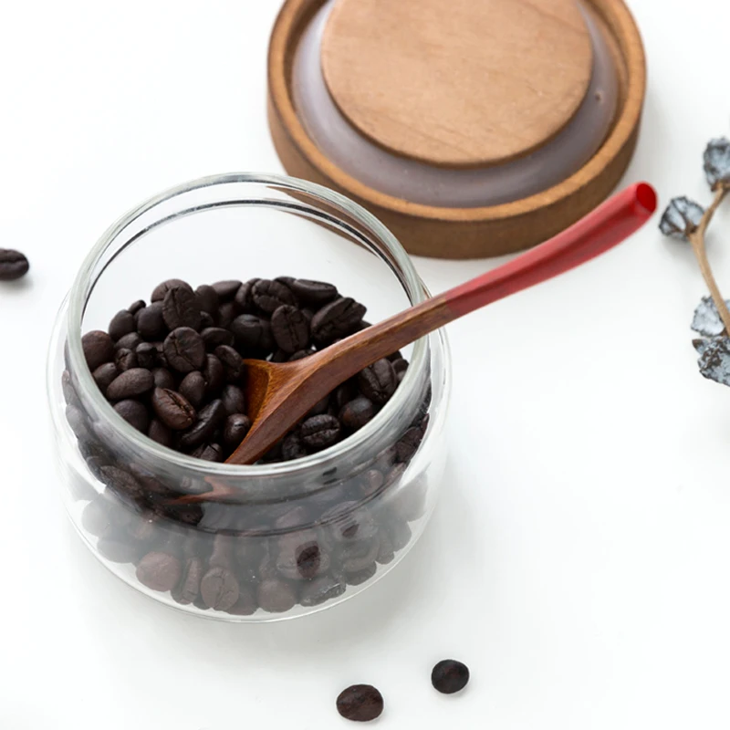 2шт деревянные ложки столовые японский стиль красный / черный ложка для супа