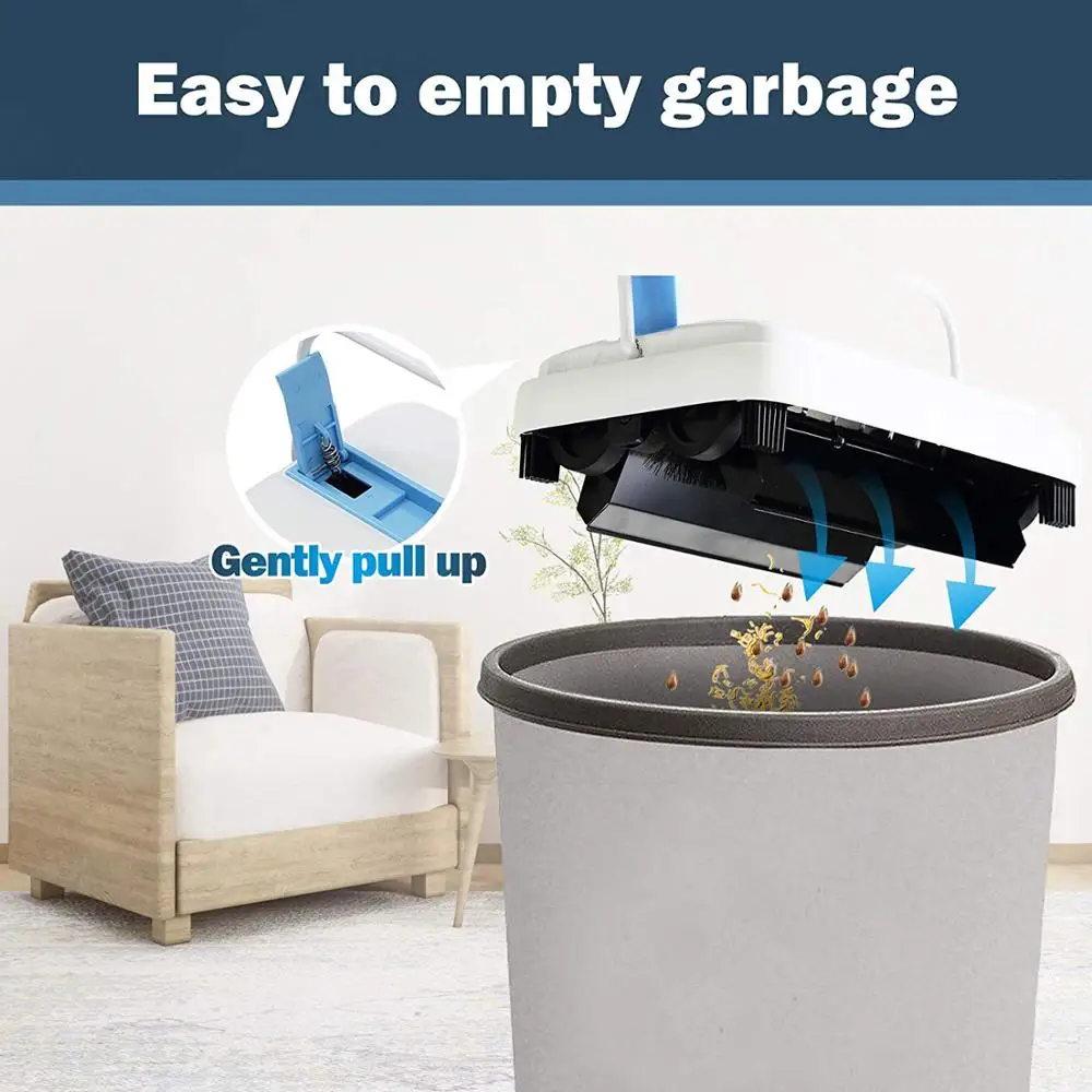 

Eyliden Hand Push Automatic Broom Carpet Sweeper Lightweight Compact for Home Office Carpet Rugs Dust Scraps Paper Cleaning