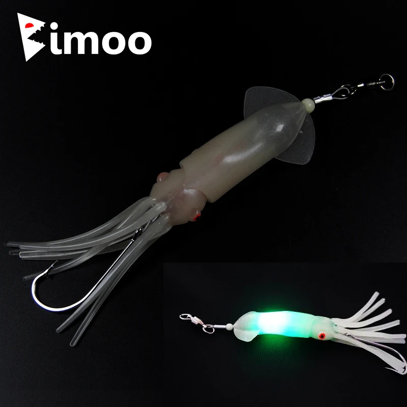 

Electronic LED Flashing Squid Jig Soft Luminous Squid Lamp Lures for Saltwater Fishing Trolling Boat Angling 12cm 14cm 17cm