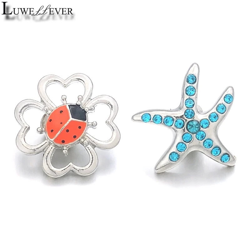 

Starfish Component w108 Crystal 18mm Metal Snap Button For Bracelet Necklace Interchangeable Jewelry Women Accessorie Findings