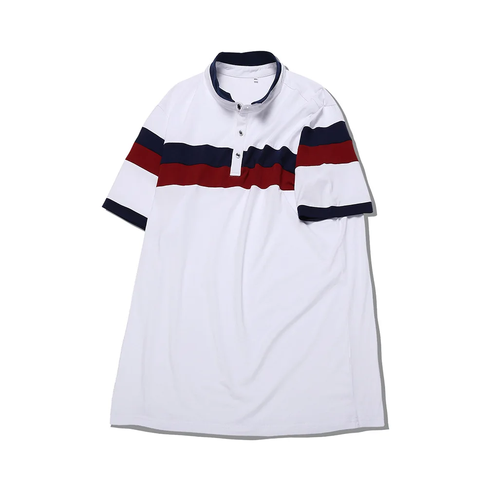 

Summer fat men's Plus Size short sleeve T-shirt loose fashion fat men's fat men's stand collar Polo thin