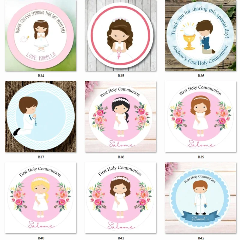 100 шт. 3-7 см индивидуальный заказ наклейки для первого причастия мальчиков и