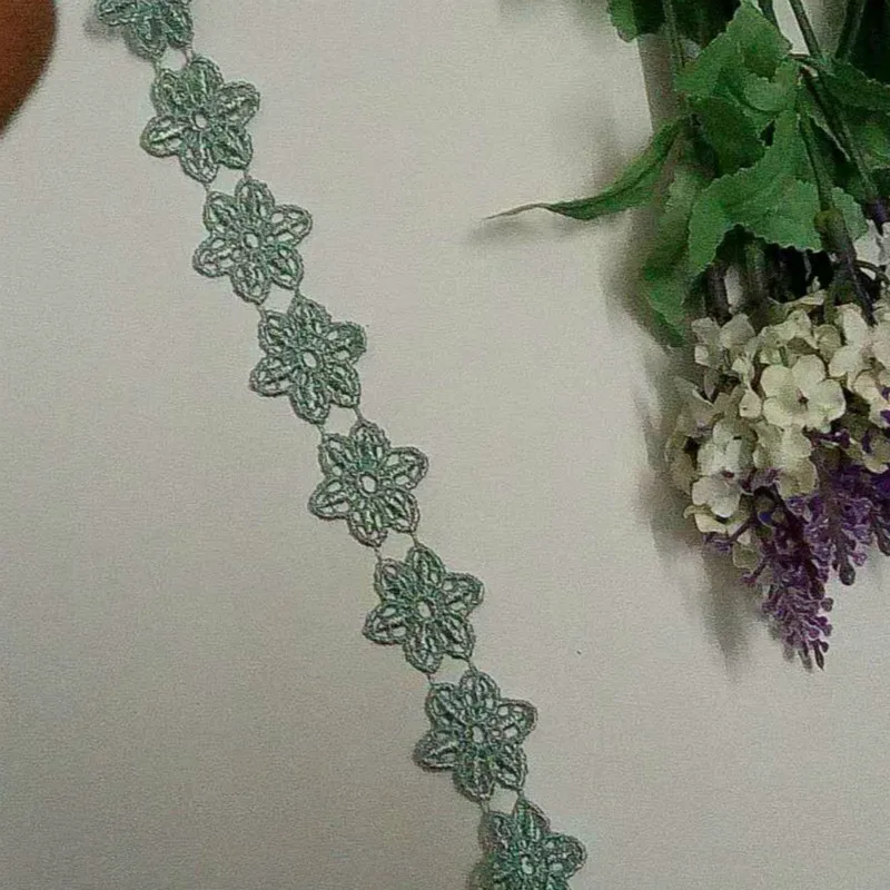 Бирюзовая кружевная отделка для занавесок диванов костюмов обшивки платье лента