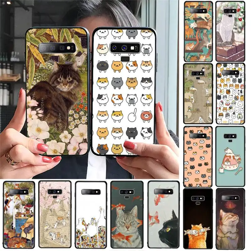 Funny Cute Cats Phone Case For Samsung Galaxy A30 A20 S20 A50S A30S A71 A10 A10S A7 A8 A6 plus Cases