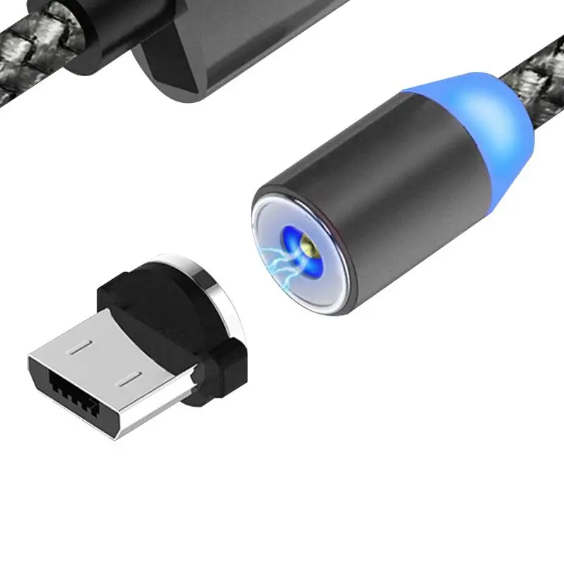 Moutic Micro USB кабель для Sumsung xiaomi быстрая зарядка LED LightData Sync магнитный Android мобильный