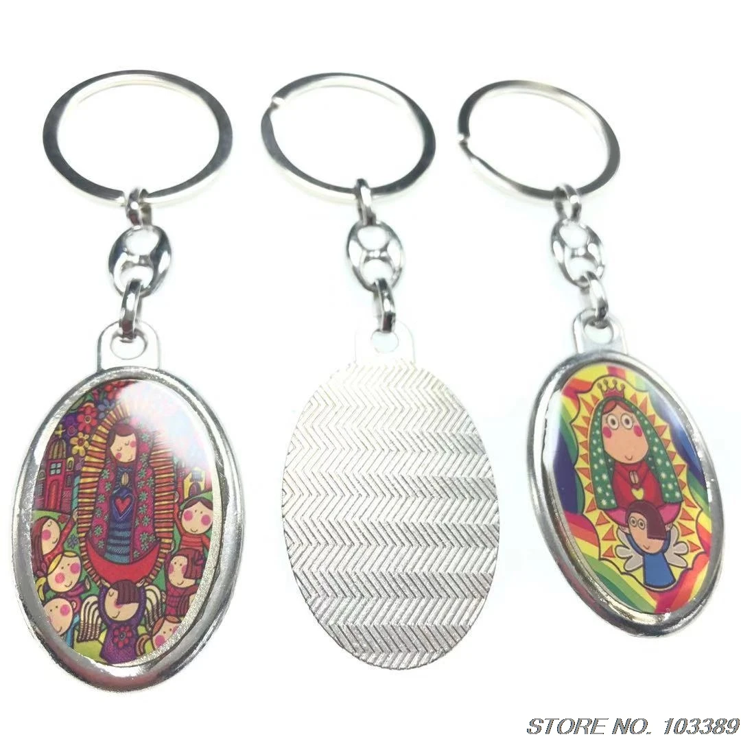 Бесплатная доставка цепочка для ключей с эпоксидным рисунком католического