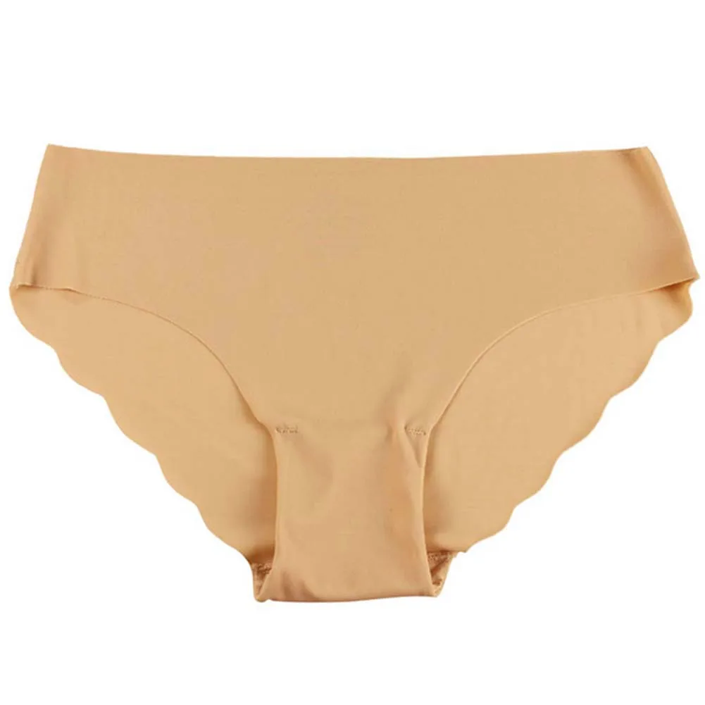 Женские трусики брифы тянущиеся однотонные ультратонкие бесшовные трусы из