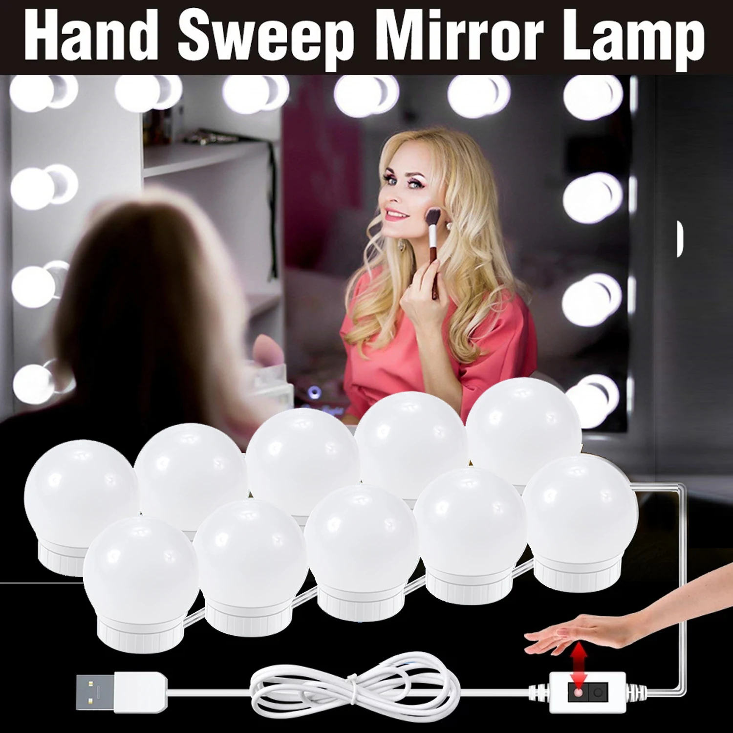 

Светодиодсветильник лампа для зеркала с датчиком движения, 12 В, USB, 8, 12, 16, 20 Вт