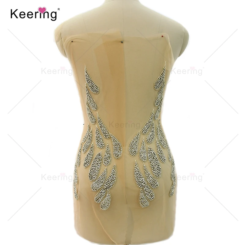 Сексуальная звезда с дизайном 100% Стразы ручной работы аппликация лифа для платья