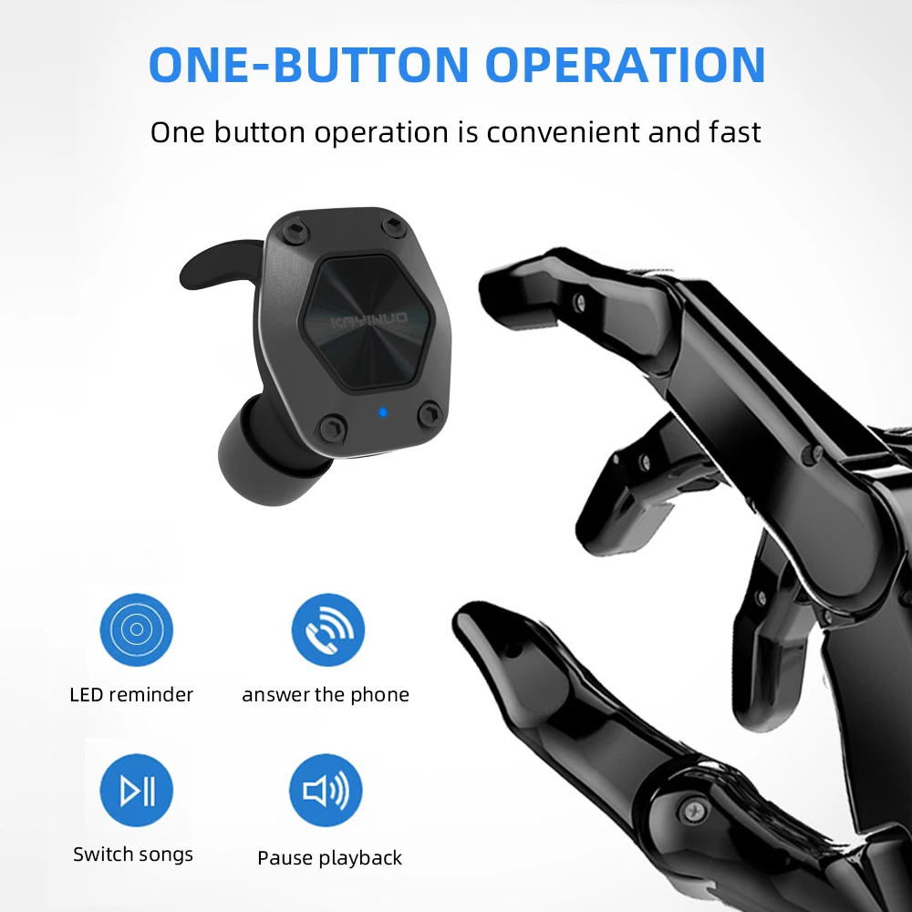 KAYINUO 9D стерео bluetooth 5,0 шумоподавление Tws беспроводная гарнитура с микрофоном/зарядным устройством для спорта