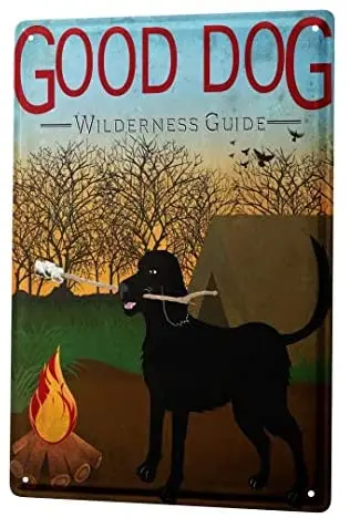 

Жестяные таблички для декора, забавное украшение для кухни, хорошая собака, металлическая пластина для кемпинга 8X12