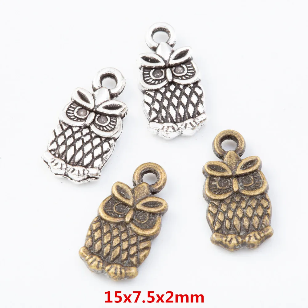 

250 pieces of retro owl pendant zinc alloy pendant DIY European style jewelry making 7763