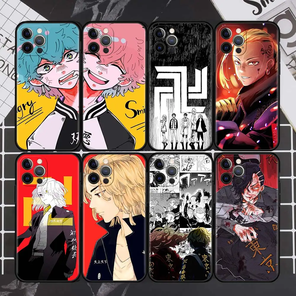 

Anime Tokyo Revengers Case For Apple iPhone 13 11 12 Pro 7 XR X XS X Max 8 6 6S Plus 5 5S SE 2020 Black Silicone Phone Coque