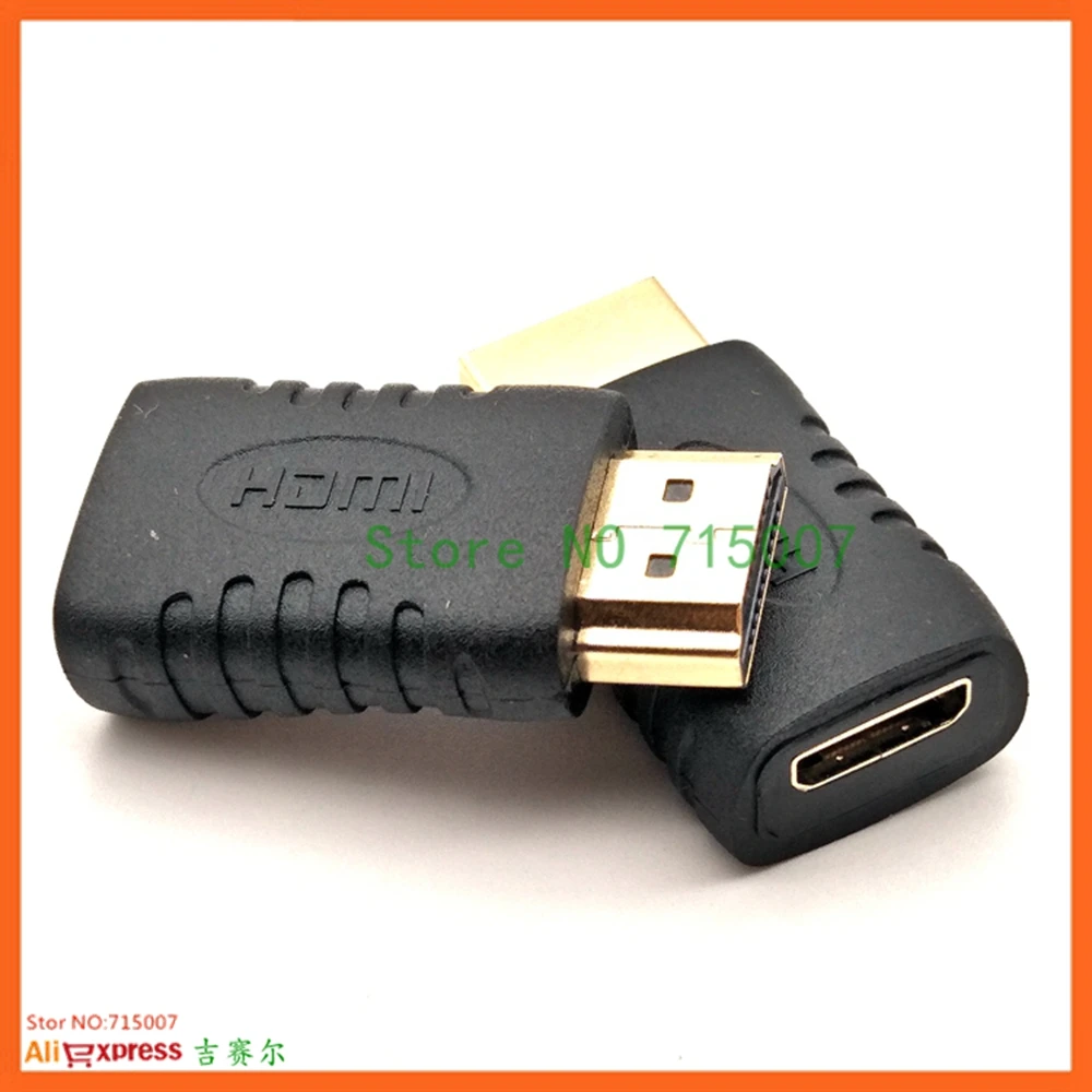 Мини адаптер HDMI совместимый с женским и мужским разъемами позолоченный
